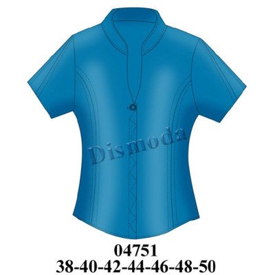 04751 - Molde de Blusa de cuello mao con cierre frontal de botón y manga corta 04751 - Molde de Blusa de cuello mao con cierre frontal de botón y manga corta
