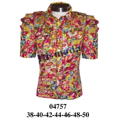 04757 - Molde de Blusa camisera con pretina manga con pliegues 04757 - Molde de Blusa camisera con pretina manga con pliegues