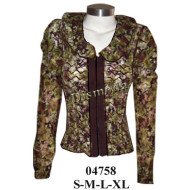 04758 - Molde de Blusa con cuello de solapa curva, cierre frontal, y manga larga abullonada