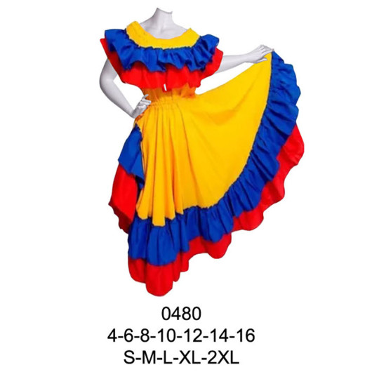 0480 - Molde de Vestido colombiano