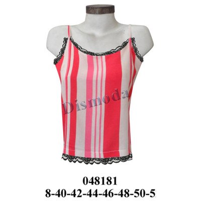 048181 - Molde de Polera de tirantes con escote y bajo ribeteados 048181 - Molde de Polera de tirantes con escote y bajo ribeteados