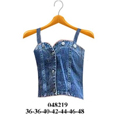 048219 - Molde de Crop top mezclilla, delantero con botones 048219 - Molde de Crop top mezclilla, delantero con botones
