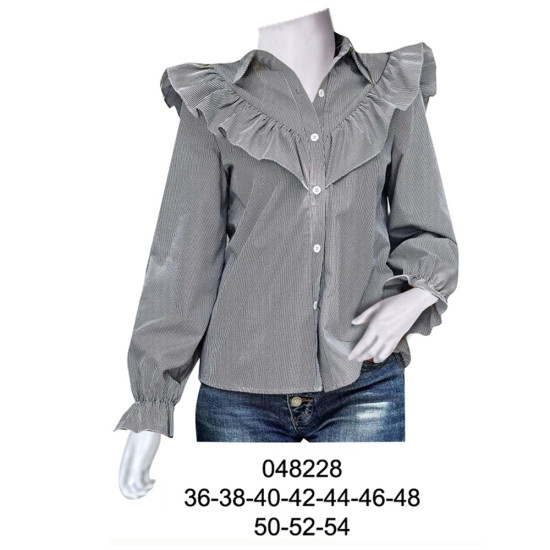 048228 - Molde de Blusa dama con vuelos en delantero y mangas 048228 - Molde de Blusa dama con vuelos en delantero y mangas