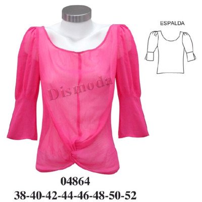 04864 - Molde de Blusa con nudo en basta 04864 - Molde de Blusa con nudo en basta