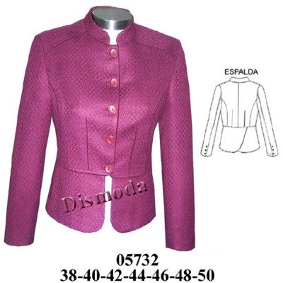 05732 - Molde de Blazer cuello mao princesa corte al talle 05732 - Molde de Blazer cuello mao princesa corte al talle