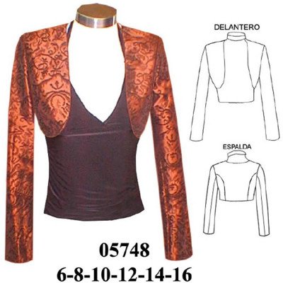 05748 - Molde de Bolero con pinzas en delantero y espalda (fiesta) 05748 - Molde de Bolero con pinzas en delantero y espalda (fiesta)