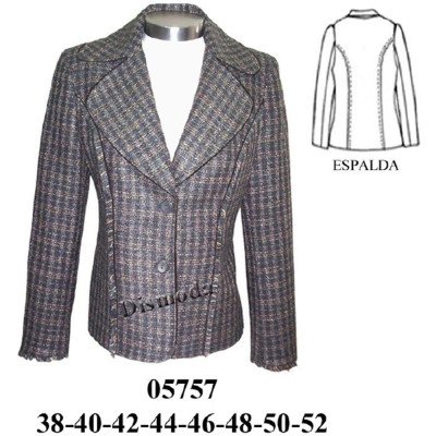 05757 - Molde de Blazer corte princesa solapa ancha 05757 - Molde de Blazer corte princesa solapa ancha