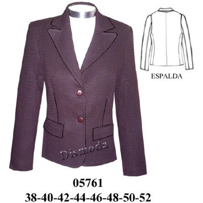 05761 - Molde de Blazer 2 botones solapa ejecutiva 05761 - Molde de Blazer 2 botones solapa ejecutiva