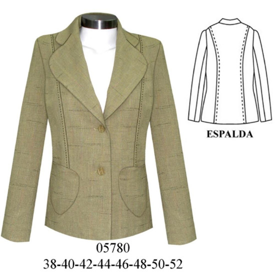 05780 - Molde de Blazer solapa retro 05780 - Molde de Blazer solapa retro