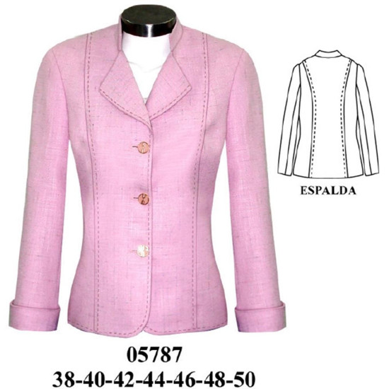 05787 - Molde de Blazer 3 botones con cuello mao 05787 - Molde de Blazer 3 botones con cuello mao