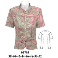 05793 - Molde de Blazer con canesú y corte en el busto sin forro