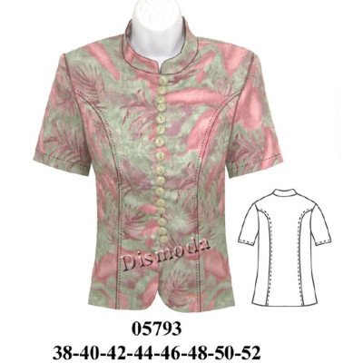 05793 - Molde de Blazer con canesú y corte en el busto sin forro 05793 - Molde de Blazer con canesú y corte en el busto sin forro