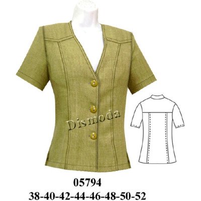 05794 - Molde de Blazer con canesú y corte en el busto sin forro 05794 - Molde de Blazer con canesú y corte en el busto sin forro