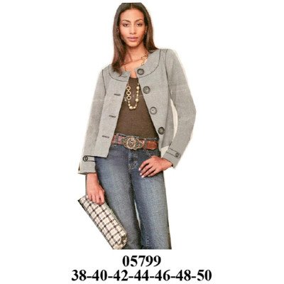 05799 - Molde de Blazer evase escote redondo con corte 05799 - Molde de Blazer evase escote redondo con corte