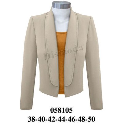 058105 - Molde de Blazer manga larga, sin cierre ni bolsillos y bajo delantero recto 058105 - Molde de Blazer manga larga, sin cierre ni bolsillos y bajo delantero recto