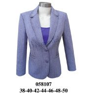 058107 - Molde de Blazer con solapa con muesca, manga larga, cierre frontal de dos botones y bolsillo