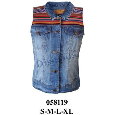 058119 - Molde de Chaleco de cuello camisero con pata de botones, canesú y bolsillos de parche en el pecho 058119 - Molde de Chaleco de cuello camisero con pata de botones, canesú y bolsillos de parche en el pecho