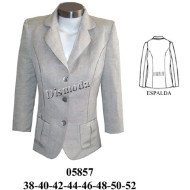 05857 - Molde de Blazer sin forro, corte princesa manga 3/4