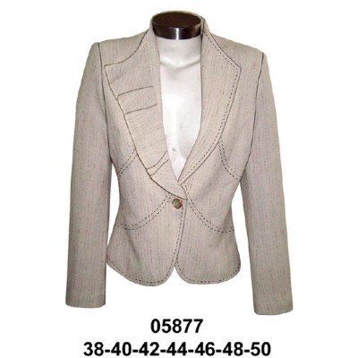 05877 - Molde de Blazer un botón con cortes y rucha en solapa 05877 - Molde de Blazer un botón con cortes y rucha en solapa