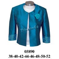 05890 - Molde de Chaqueta corta de cuello redondo, sin cierre frontal tiene manga 3/4 con puños doblados