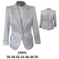 05891 - Molde de Blazer con forro de cuello con solapa, cierre de un botón, bolsillos de parche con tapa, y manga