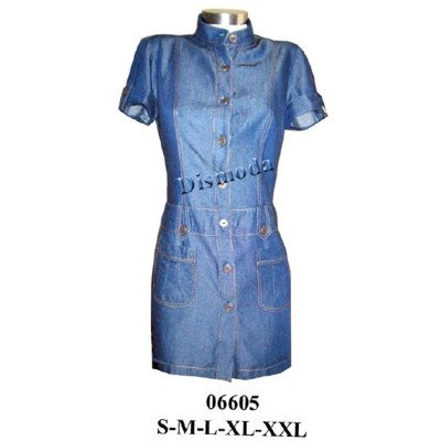 06605 - Molde de Vestido cuello mao abotonado en delantero 06605 - Molde de Vestido cuello mao abotonado en delantero