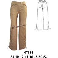07114 - Molde de Pantalón con bolsillo diagonal y recogido al costado cintura media
