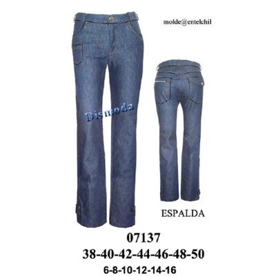 07137 - Molde de Jeans pitillo con abertura en costado 07137 - Molde de Jeans pitillo con abertura en costado