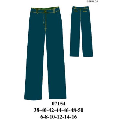 07154 - Molde de Pantalón colegial a la cadera 07154 - Molde de Pantalón colegial a la cadera