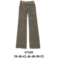 07189 - Molde de Pantalón acampanado de cintura alta con pretina de doble botón lateral, bolsillos delanteros curvados