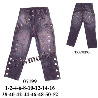 07199 - Molde de Jeans cintura media con broches al costado 07199 - Molde de Jeans cintura media con broches al costado