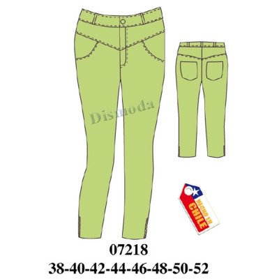 07218 - Molde de Pantalón, tipo jeans, ajustado 07218 - Molde de Pantalón, tipo jeans, ajustado