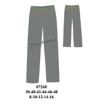 07260 - Pantalón escolar para tela semi elasticada 07260 - Pantalón escolar para tela semi elasticada
