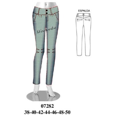 07282 - Molde de Pantalón recto, plisado, cintura media 07282 - Molde de Pantalón recto, plisado, cintura media