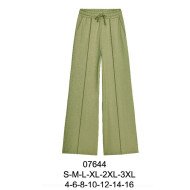 07644 - Molde de Pantalón palazzo dama, bolsillo argentino con alforza central, pretina separada y elasticada