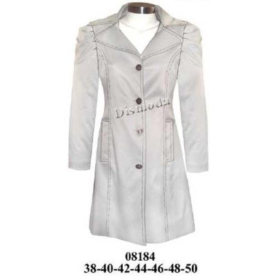 08184 - Molde de Abrigo con cuello solapa, cierre de botones, bolsillos de parche con tapeta y mangas con frunces en el hombro 08184 - Molde de Abrigo con cuello solapa, cierre de botones, bolsillos de parche con tapeta y mangas con frunces en el hombro