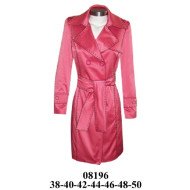 08196 - Molde de Chaqueta tipo gabardina cruzada con cuello solapa, doble botonadura, cinturón para anudar y puños con trabilla y botón