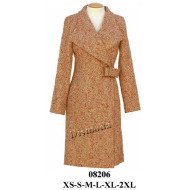 08206 - Molde de Abrigo cruzado, cuello smoking