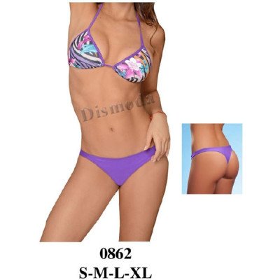 0862 - Molde de Bikini top triángulo con tiras para anudar al cuello y espalda, y calzón tanga de laterales finos 0862 - Molde de Bikini top triángulo con tiras para anudar al cuello y espalda, y calzón tanga de laterales finos