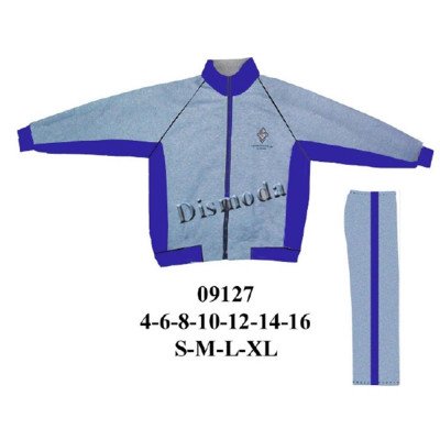 09127 - Molde de Buzo raglan con cortes en delantero y mangas, pantalón con franjas 09127 - Molde de Buzo raglan con cortes en delantero y mangas, pantalón con franjas