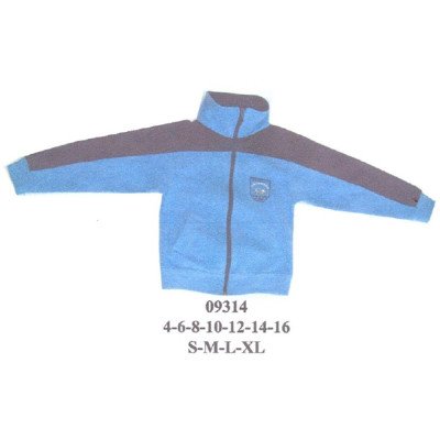 09314 - Molde de Polerón con cierre frontal, cuello alto y manga larga con aplicación en hombros