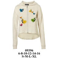 09396 - Molde de Polerón con gorro, cierre central, ruedo asimétrico redondeado, mangas largas