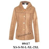 09417 - Molde de Chaqueta con gorro, canesú delantero, cierre con botones visibles y bolsillos laterales en corte curvo