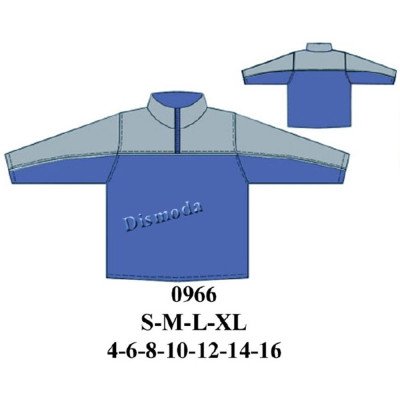 0966 - Molde de Polerón con corte en delantero, espalda y mangas 0966 - Molde de Polerón con corte en delantero, espalda y mangas