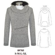 09705 - Molde de Polerón con gorro alto y cuello incluido