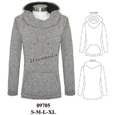 09705 - Molde de Polerón con gorro alto y cuello incluido 09705 - Molde de Polerón con gorro alto y cuello incluido