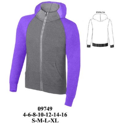 09749 - Molde de Polerón manga raglan con gorro alto