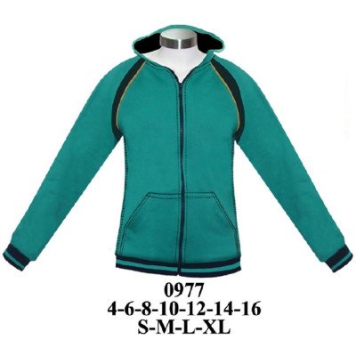 0977 - Molde de Buzo raglan con cortes y gorro