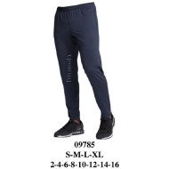 09785 - Molde de Pantalón deportivo slim de tiro medio con pretina elástica, bolsillos diagonales delanteros