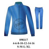 098117 - Molde de Buzo dama y niña semi entallado pantalón con puño en basta